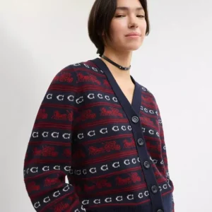 Cardigan avec motif cheval et calèche