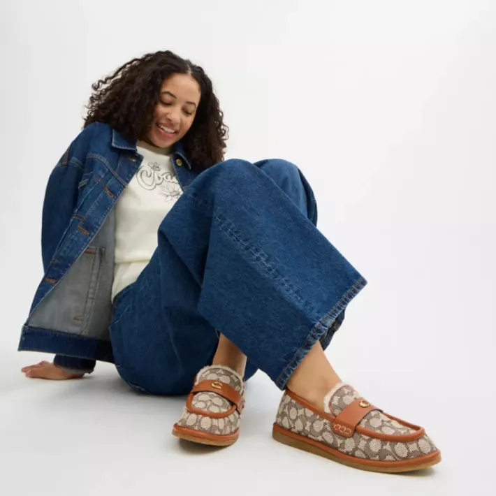 Chaussure de style chausson Forest en jacquard textile signature