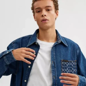 Chemise à manches longues en denim