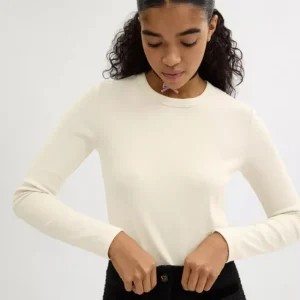 Chemise à manches longues côtelée avec broderie Coach