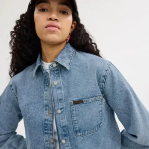 Chemise Boutonnée Courte En Denim