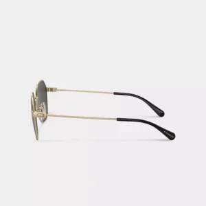 Lunettes De Soleil Rondes Géométriques à Charnière