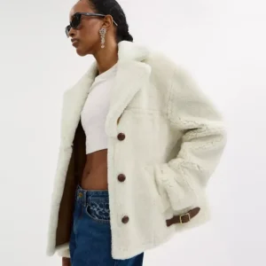 Manteau Cardi en mouton retourné