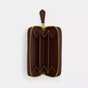 Petit étui à cartes essentiel à fermeture zippée circulaire avec matelassage coussiné