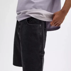 Short En Denim Noir En Coton Biologique