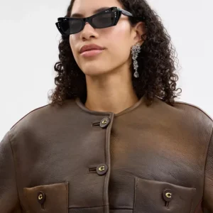 Veste cardigan en mouton retourné