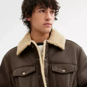 Veste Trucker en mouton retourné
